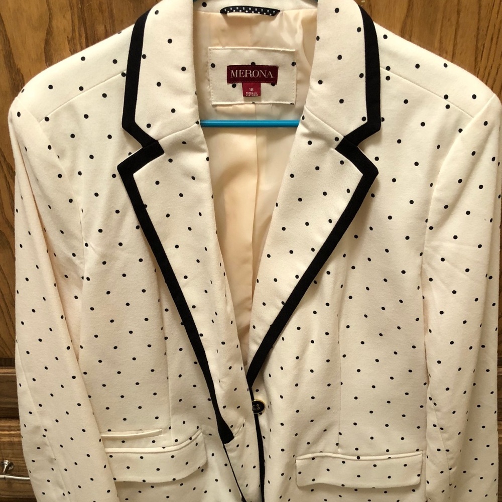 Black and cream polka dot jacket